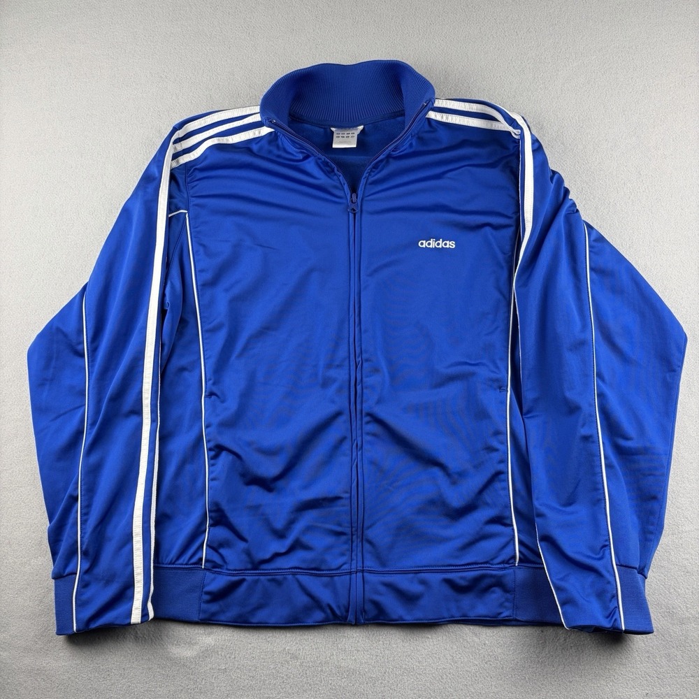 Vintage 2006 Adidas 3 Stripe Track Jacket Blue White Men's Large